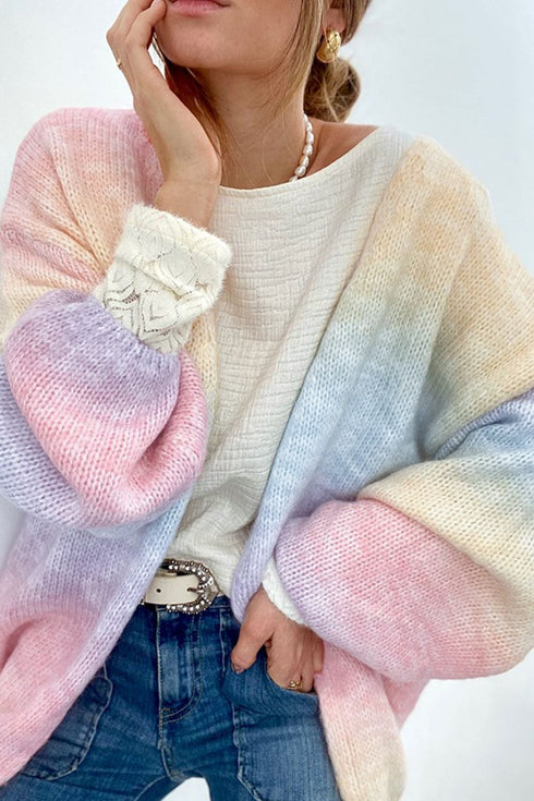 'Fiametta' Multicolour Drop Shoulder Cardigan - Celes Fashion